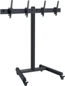 Hagor HAGOR BrackIT Stand Dual mobiles Standsystem fuer 2x 107-140cm screens montageseitig hoehenverstellbar VESA max 600x400 Tragl 2x35kg 1