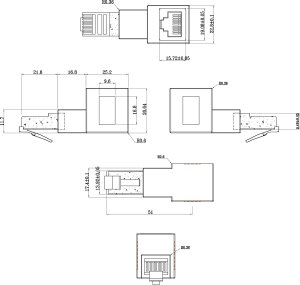 InLine InLine® patch cord adapter Cat.6A, RJ45 plug / socket, angled 90° downwards 3