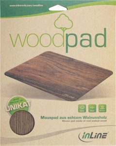Podkładka InLine ® WoodPad, real wood mouse pad, walnut, 240x200mm 5