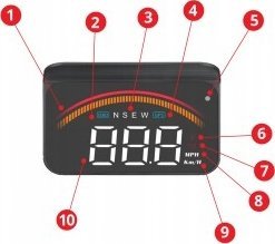 Nawigacja GPS Einparts WYŚWIETLACZ HUD NA SZYBIE HEAD UP EINPARTS 6