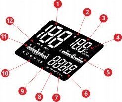 Nawigacja GPS Einparts HEAD UP DISPLAY WYŚWIETLACZ NA SZYBĘ HUD 6