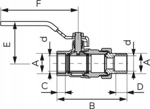 Ferro KFPS11 / FERRO / ZAWÓR KUL. WODNY Z RĄCZKA / 1/2'' NAKR-WKR ŚRUBUNEK, F-POWER / 3