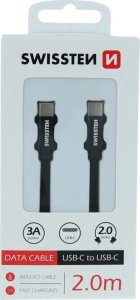 Kabel USB Swissten USB-C - USB-C 2 m Srebrny (891268273) 4