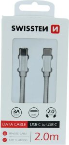 Kabel USB Swissten USB-C - USB-C 2 m Czarny (891268274) 4