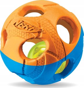 Zeus Piłka świecąca NERF Dog lluma-Action LED, pomarańczowa/zielona, 8,7cm 1