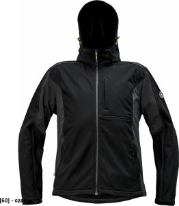 Kurtka męska CERVA DAYBORO softshell - męska kurtka softshellowa, odpinany kaptur, odblaskowe elementy, 100% poliester - czarny 3XL 1