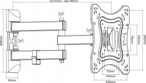 Arkas Uchwyt ścienny do telewizora LCY-248 T CZ 11