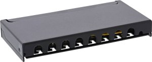 InLine InLine® Patch panel Cat.6A 0.5U 8-port, table/wall mounting, black RAL9005 2
