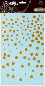 GoDan Obrus foliowy B&C złote groszki jasnoniebieski 2