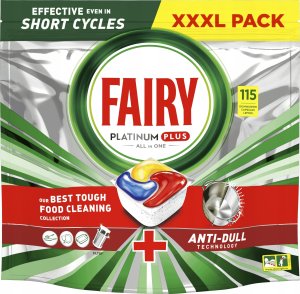 Fairy Fairy Platinum Plus All In One Lemon indaplovių tabletės, 115 vnt. 1