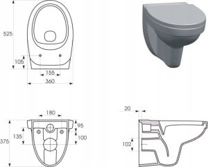 Miska WC Cersanit S701-554 / MITO BY CERSANIT / CERSANIA NEW / SET B469 MZ SIMPLEON DESKA DELFI DUR WOLNOOPADAJĄCA CERSANIT BOX / 3