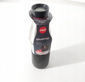 Emsa Emsa Bludrop sleeve insulated drinking bottle 0.7 liters, thermos bottle (black, stainless steel, silicone sleeve) 2