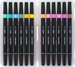 Cricco Pisaki pędzelkowe pastelowe dwustronne 12 kolorów 12