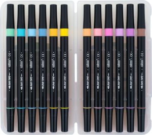 Cricco Pisaki pędzelkowe pastelowe dwustronne 12 kolorów 14