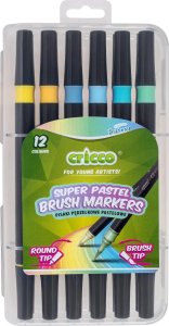 Cricco Pisaki pędzelkowe pastelowe dwustronne 12 kolorów 2