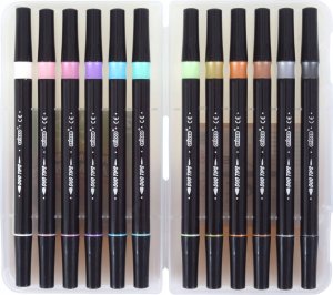 Cricco Pisaki pędzelkowe pastelowe dwustronne 12 kolorów 6