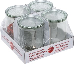 Jata WECK Round Rim Jar Tulip 1,0l Set of 4 2