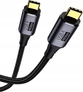 Kabel USB Vega ECONOMY KABEL THUNDERBOLT TYP-C DO TYP-C 40Gbps WZMACNIANY 1M CZARNY PD 8K 60Hz 100W> 1