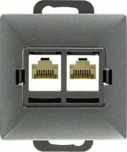 Abex Abex Perła antracyt - gniazdo telefoniczno-komputerowe GTP-20P 2