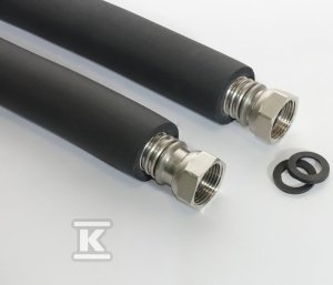 NMC ZESTAW 2 SZTUK WĘŻY DN25 Z NAKRĘTKAMI 1"/1" Z IZOLACJĄ UV 9MM L= 0,50 FPWS // WPPC.F.050.1" 1