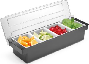 Bar Up Pojemnik barmański organizer na dodatki do drinków koktajli - 4 wkłady Pojemnik barmański organizer na dodatki do drinków koktajli - 4 wkłady 6