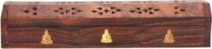 Sattva SATTVA_Ayurveda Incence Wooden Box Buddha pudełko drewniane na kadzidło z motywem Buddy 1