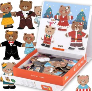 Viga Toys Drewaniana Magnetyczna Układanka Rodzina Niedźwiadków  Lumarko! 1