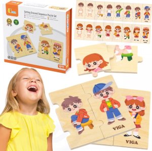 Viga Toys Drewniana Układanka Edukacyjna Dzieci Ubieranie Puzzle  Lumarko! 1