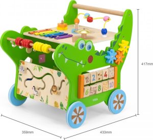 Viga Toys Drewniany Pchacz Edukacyjny Krokodylek 12w1 12