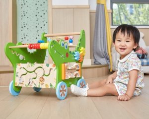 Viga Toys Drewniany Pchacz Edukacyjny Krokodylek 12w1 8