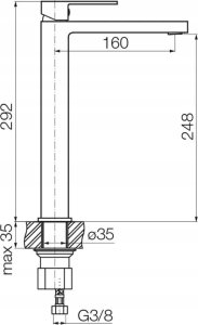 Bateria umywalkowa Valvex 2420410 ARS BAT. UMYW. STOJ. WYSOKA BLACK  VALVEX // BV.2420410 4