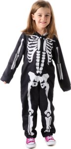 PRC STRÓJ PRZEBRANIE SZKIELETOR KOŚCIOTRUP HALOWEEN KARNAWAŁ UNISEX 5-6 lat 6