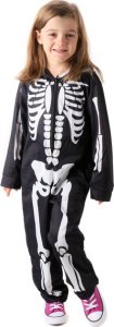 PRC STRÓJ PRZEBRANIE SZKIELETOR KOŚCIOTRUP HALOWEEN KARNAWAŁ UNISEX 5-6 lat 7