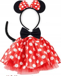 PRC STRÓJ ZESTAW MYSZKA SPÓDNICZKA OPASKA OGON MINNIE MIKI Uniwersalny 2