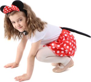 PRC STRÓJ ZESTAW MYSZKA SPÓDNICZKA OPASKA OGON MINNIE MIKI Uniwersalny 4