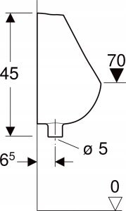 Pisuar Koło 502.790.00.1 / GEBERIT / SELNOVA PICO / PISUAR, B32.5CM, H45CM, T35CM, DOPŁYW U GÓRY, ODPŁYW W DÓŁ / 3