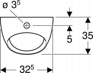 Pisuar Koło 502.790.00.1 / GEBERIT / SELNOVA PICO / PISUAR, B32.5CM, H45CM, T35CM, DOPŁYW U GÓRY, ODPŁYW W DÓŁ / 4