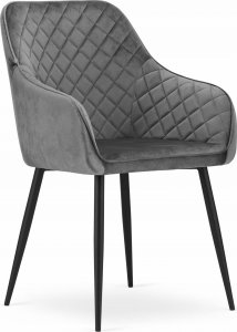 Krzesło NUGAT - szary aksamit / nogi czarne x 2 3
