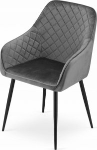 Krzesło NUGAT - szary aksamit / nogi czarne x 2 8