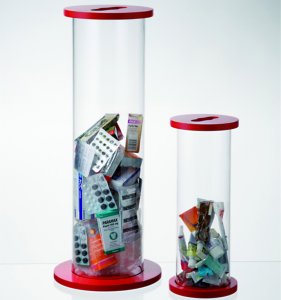 GSG24 Pojemnik na zużyte baterie stare leki zakrętki 17.5L Pojemnik na zużyte baterie stare leki zakrętki 17.5L 3