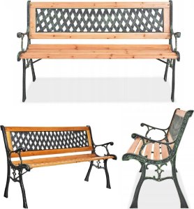 Elior Ławka drewniana ogrodowa z oparciem 11