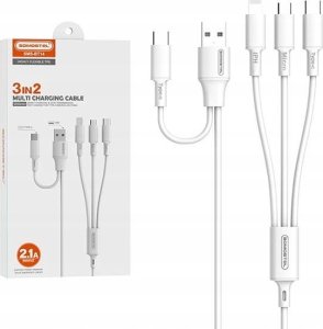 Kabel USB Somostel KABEL USB 3W1 SOMOSTEL BIAŁY 2,1A 10W QUICK CHARGER POWERLINE PD SMS-BT14 1