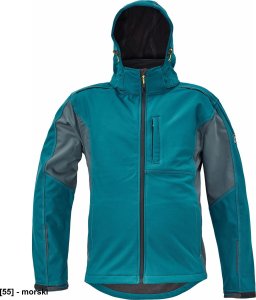 Kurtka męska CERVA DAYBORO softshell - męska kurtka softshellowa, odpinany kaptur, odblaskowe elementy, 100% poliester - morski 4XL 1