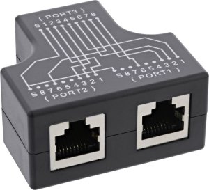 InLine InLine® Cat.5e STP T-Adapter (Port-Doppler), RJ45 Buchse an 2x RJ45 Buchse 1