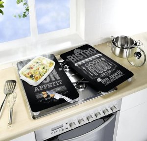 Wenko Szklane płyty ochronne BON APPETIT na kuchenkę – 2 sztuki, WENKO, 9