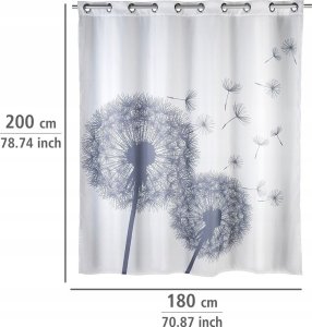 Wenko Zasłona prysznicowa Astera Flexi, tekstylna, 180x200 cm, WENKO 3