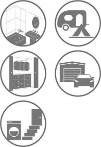 Wenko Pochłaniacz wilgoci, 40 metrów sześciennych, zapobiega rozwojowi pleśni, grzybów, wymienne wkłady, kolor szary, stylowy kształt 2