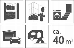 Wenko Pochłaniacz wilgoci, 40 metrów sześciennych, zapobiega rozwojowi pleśni, grzybów, wymienne wkłady, kolor szary, stylowy kształt 9