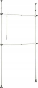 Wenko Stelaż do wieszania ubrań Herkules Basic, garderoba, 2 poziomy, regulowana wysokość oraz szerokość, metalowy, biały, marka WENKO 5