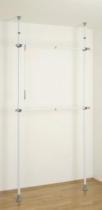 Wenko Stelaż do wieszania ubrań Herkules Basic, garderoba, 2 poziomy, regulowana wysokość oraz szerokość, metalowy, biały, marka WENKO 10